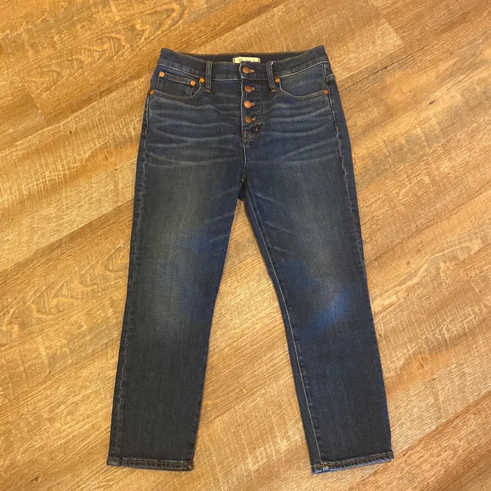 Madewell The Perfect Vintage Crop Jeans Clearview Wash Button-Front